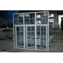 Ventana de doble ventana de aluminio de vidrio doble de revestimiento de polvo económico (BHA-CW026)